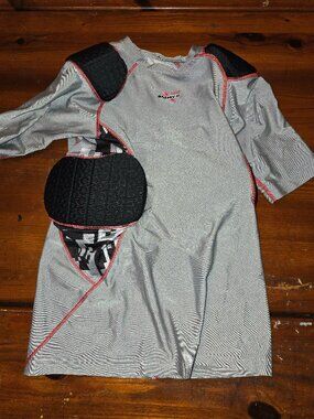 Shirt Football Padded Gray Black Red Riddell Power Short Sleeve size Medium